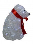 LED Acrylic Polar Bear Cub Ornament - 19cm