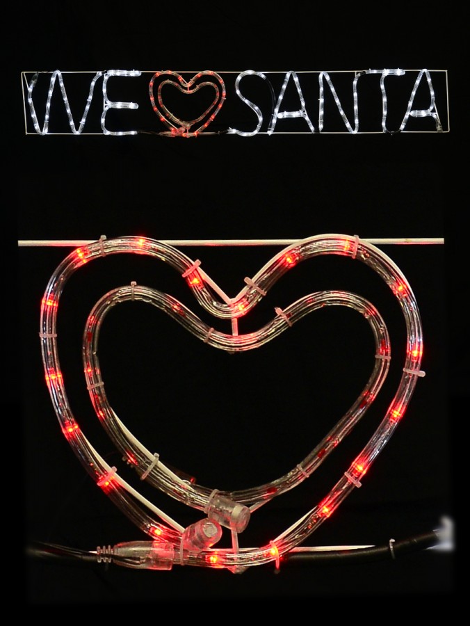 We Love Santa LED Rope Light Silhouette - 1.4m