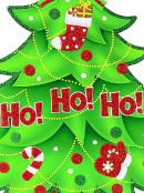 46cm Glittered Ho Ho Ho Christmas Tree Freestanding Christmas Sign