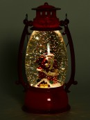 Santa In The Chimney Hurricane Lantern Christmas Snow Globe - 24cm