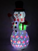 Winking Snowman With LED Disco Light Christmas Inflatable Display - 1.5m