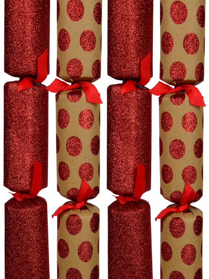 Red Glitter Design Bon Bons - 37cm x 10 Pack