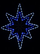 Blue & Cool White 5-Point Star of Bethlehem LED Rope Light Silhouette - 75cm