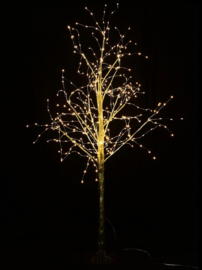 Warm White LED Gold Branch 3D Outdoor Christmas Birch Tree - 1.2m