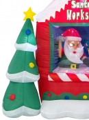 Santa's Workshop Illuminated Inflatable With Santa Elf & Tree - 1.8m