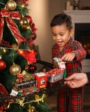 Santa Christmas Train In Your Tree | 12 Piece Set With Headlight & Tree Clamp