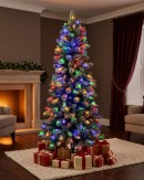 1.8m Ponoka Flocked Dual Colour LED Christmas Tree | 550 Tips & 250 Lights