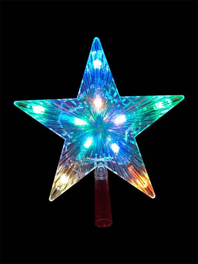 Multi Colour LED 3D Star Tree Top Decoration - 22cm