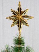Dynamic Liquid Chrome & Gold Mirror Statement Star Tree Topper | 23cm