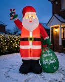 2.4m Large Santa With Sack & Candy Cane | LED Outdoor Inflatable