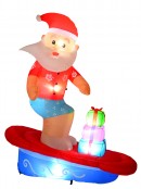 Surfs Up Santa On Surfboard Illuminated Christmas Inflatable Display - 1.8m