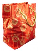 Red With Gold Bauble Print Gift Bag - 20cm
