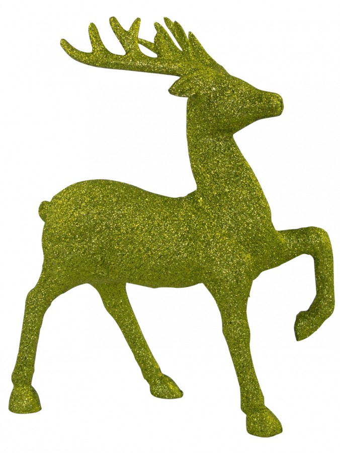 Lime Green Prancing Reindeer Ornament - 20cm