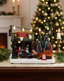 Fresh Christmas Trees Stand Ornament With Warm White LED Lights | 18cm
