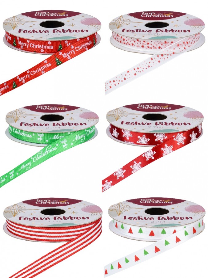 Assorted 2.7m Christmas Theme Curling Ribbon