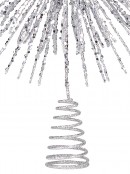 Glittered Silver Starburst Christmas Tree Topper Ornament - 38cm