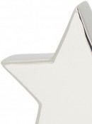 White Star With Silver Standing Ceramic Christmas Ornament - 16cm
