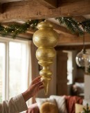 55cm Metallic Gold Glitter Striped Large Display Ellipsoid Finial