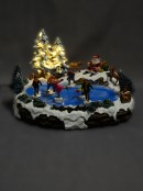 Pond Skating Christmas Scene With Santa, Reindeer & Christmas Critters - 33cm