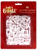 Reusable Outdoor Gutter Hooks Christmas Light Accessory - 50 Pack