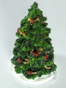 Traditional Resin Decorated Christmas Tree Figurine - 75mm