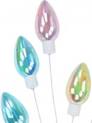 Pastel Rainbow C9 Bulb Christmas Decorative Spray Long Stem - 30cm Wide