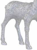 Silver Metallic Glitter Standing Christmas Reindeer Ornament - 22cm