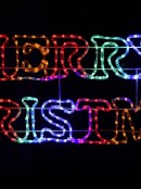 Merry Christmas With Various Coloured Letters LED Rope Light Silhouette - 1.6m
