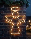82cm Nativity Angel & Halo Outdoor Christmas Warm White Neon LED Display