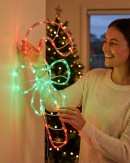 52cm Outdoor Candy Cane & Bow LED Noodle Rope Light Motif