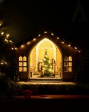 35cm Animated Musical Vigil Of The Nativity Church With LED Rotating Tree