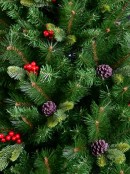 Red Berry Pine Traditional Christmas Tree with Pine Cones & 849 Tips - 1.8m
