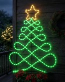 81cm Green & Orange Wavy Loop Pattern Christmas Tree Light Display