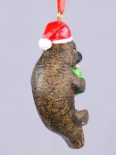 75mm Platypus With Green Gift Box Resin Christmas Tree Ornament