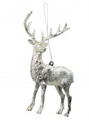 Silver Deer Hanging Ornament - 14cm