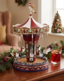 34cm Animated Musical Christmas Chair-O-Planes With Multi Colour LED Lights