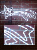 Cool White LED Shooting Christmas Star Rope Light Display Silhouette - 1.2m