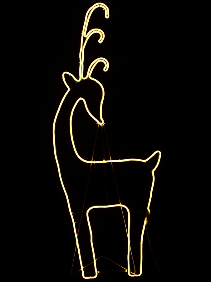 1.1m Chic Reindeer With Warm White Neon Flex Light Display