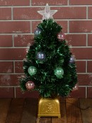 Multi Colour Fibre Optic Christmas Tree With 12 Baubles & 60 Tips - 66cm