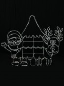 1.2m Santa, Reindeer & Tree With White, Green & Red LED Twinkle Light Display