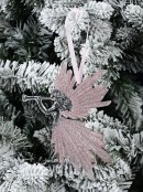 Angel With Pink & Iridescent Glitter Playing Trumpet Hanging Decoration - 17cm