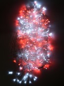 400 Red & Cool White Concave Bulb LED Christmas Curtain Light String - 2.5m