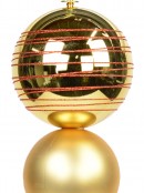 Metallic & Matte Gold With Red Glitter Large Finial Display Decoration - 45cm