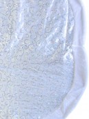 White With Silver Sequin Pattern & White Trim Tree Skirt - 1.2m