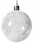 White Gloss & Clear With White Frost Christmas Bauble Decorations - 6 x 60mm