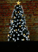 1.5m Starry Night Fir Cool & Warm White Fibre Optic Christmas Tree | 150 Tips