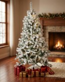 1.8m Dawn White Heavily Flocked Christmas Tree | 598 Tips & Hinged Branches
