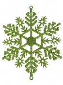 Turquoise & Lime Green Snowflake Hanging Decorations - 12 x 10cm