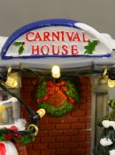 Illuminated Santa's Christmastime Carnival House Scene - 10cm