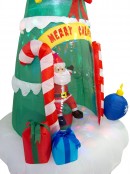Santa Sitting In Christmas Tree Illuminated Inflatable - 2.4m